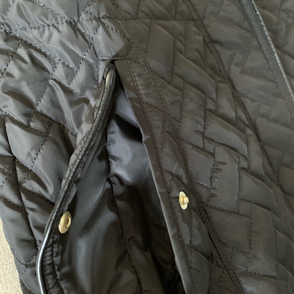 Cole Haan Black Quilted Gold ZIP Snap NWOT Jacket - Picture 7 of 12